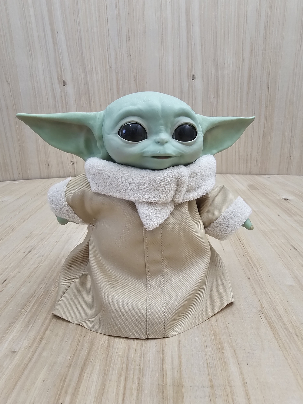 Hasbro Green Plush Grogu-Style Figure with Tan Coat